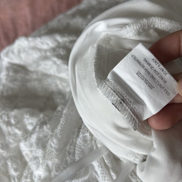 Angel Biba Milkmaid Babydoll Dress Size Medium White Coquette Floral Angelcore - Picture 5 of 15